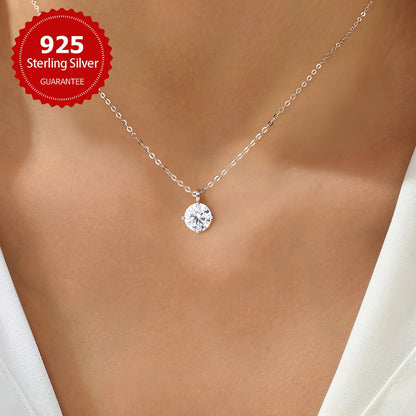 This stunning Mozambique Diamond Pendant Necklace, available in 1/2/3 carat sizes, is crafted from high-quality S925 sterling silver. Perfect for weddings, promises, eternity, or as a luxurious gift for Mother's Day or Valentine's Day. The necklace