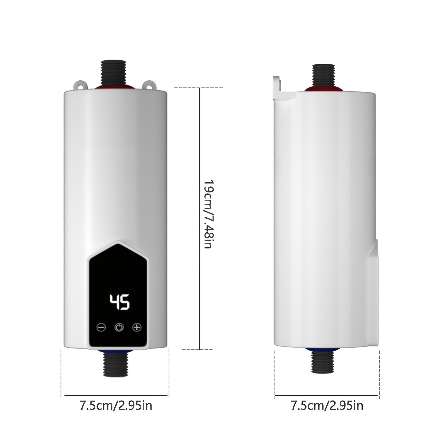 Compact 4000W Electric Water Heater with LED Display and Touch Controls for European Standard Outlets. Suitable for Kitchen and Bathroom Use (Showerhead and Hose Not Included).