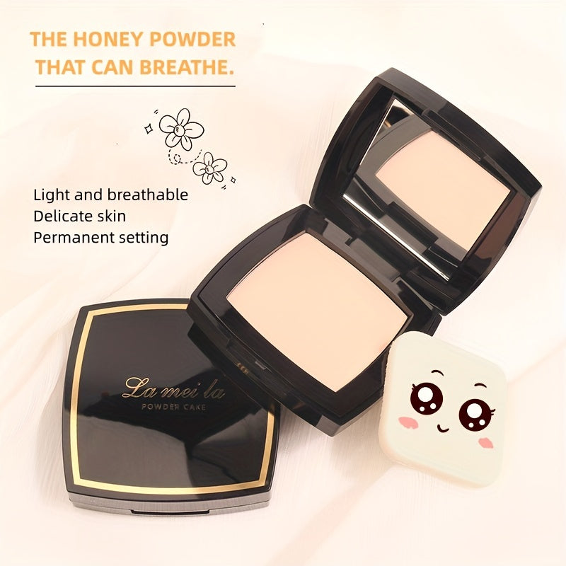 LANTHIERA Long-Lasting Oil Control Setting Powder - Waterproof, Sweatproof, Lightweight Finish for All Skin Tones in a Compact Elegant Black & Golden Packaging