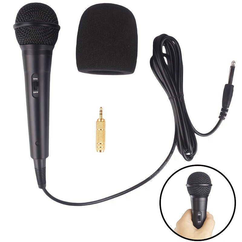 Wired Dynamic Microphone Set with 6.35mm Jack for various uses - Black color