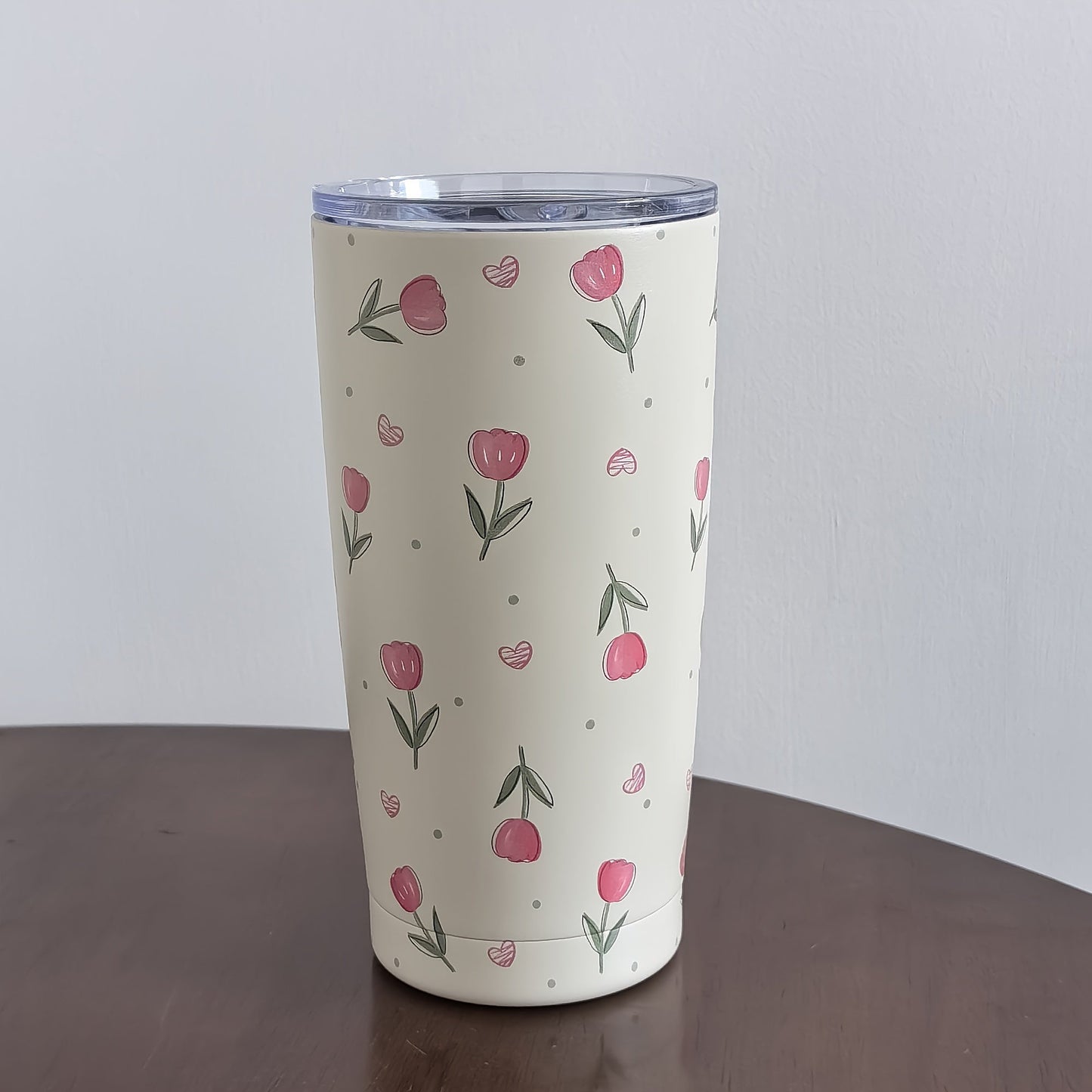 One piece of Tulip Pattern Water Bottle, Stainless Steel Insulated Water Cups with a capacity of 600ml/20.29oz, ideal for Summer and Winter drinkware. Perfect for Travel accessories and Gifts.