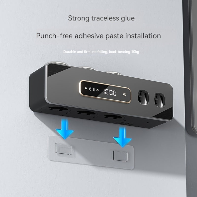 Wall-mounted smart touchless toothbrush and drying rack with rechargeable lithium battery, USB charging, unscented, gift boxed.