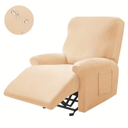 Waterproof, stretchable recliner chair covers set of 4. Suitable for all seasons with skin-friendly fabric. Machine washable.