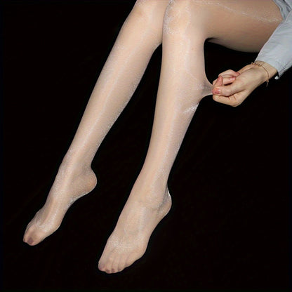 Thin, high-waisted pantyhose for women.