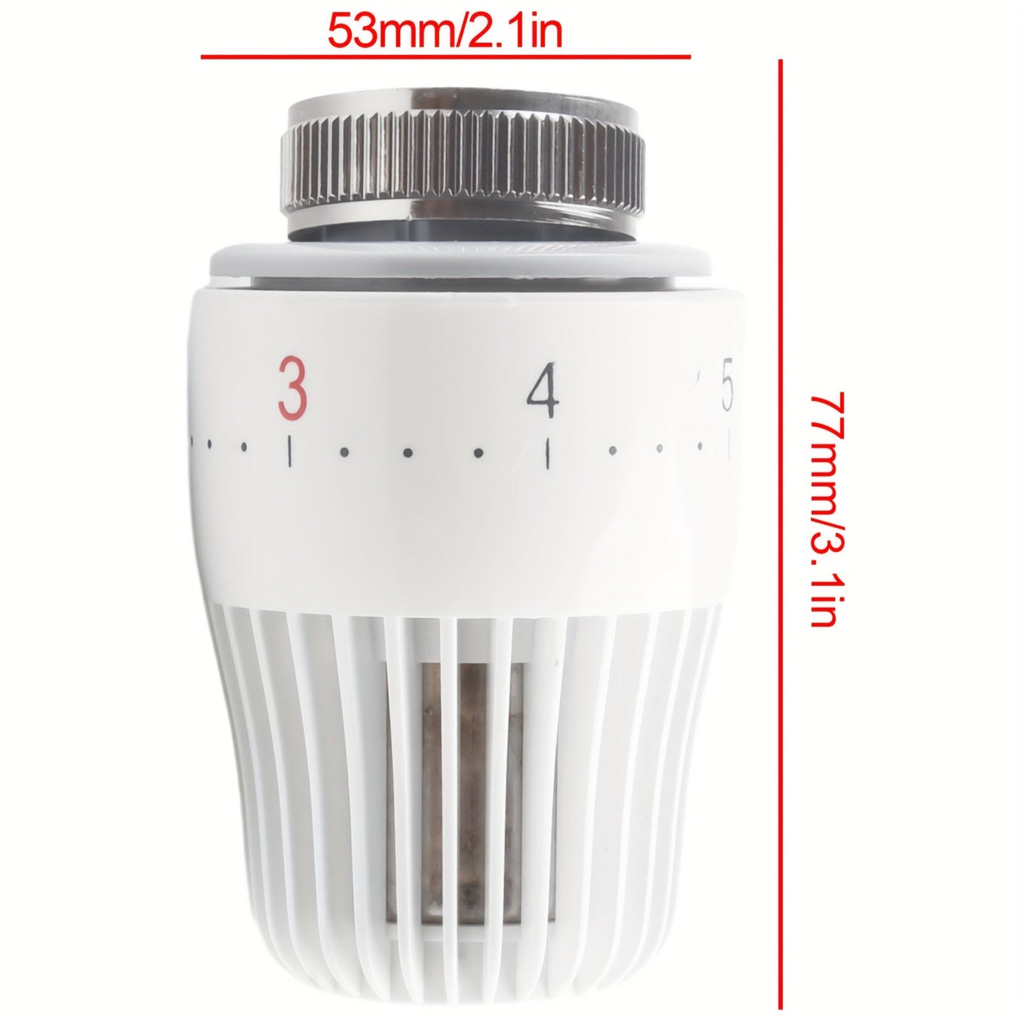 Easy to install replacement thermostatic radiator valve (1 piece) for M30x1.5 fittings. No power needed and features a digital temperature display for improved home comfort.