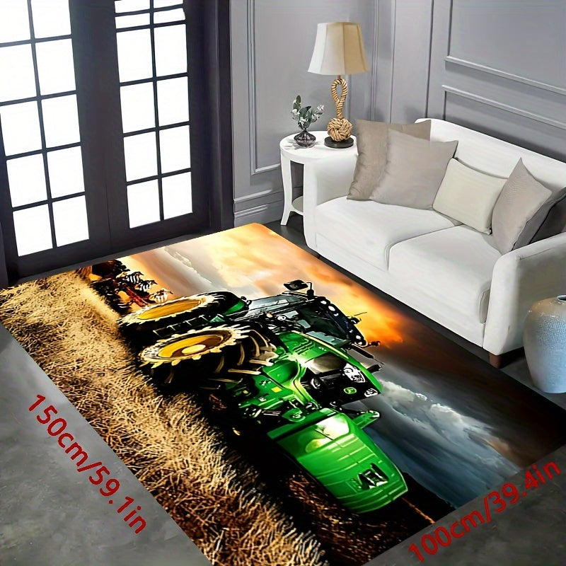 Floral Printed Flannel Floor Mat Rug with 3D Printing, Non-slip Kitchen Living Room Bedroom Dining Room Rugs, Home Decor Carpet for Living Room