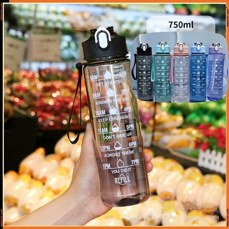 Gradient design sports water bottle with leakproof, portable, and large capacity, ideal for outdoor activities and daily use. Comes in transparent and gradient variations.