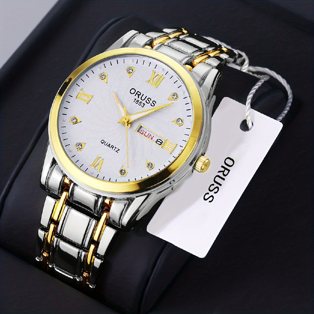 Men's Round Waterproof Luminous Quartz Watch - Perfect Gift Choice