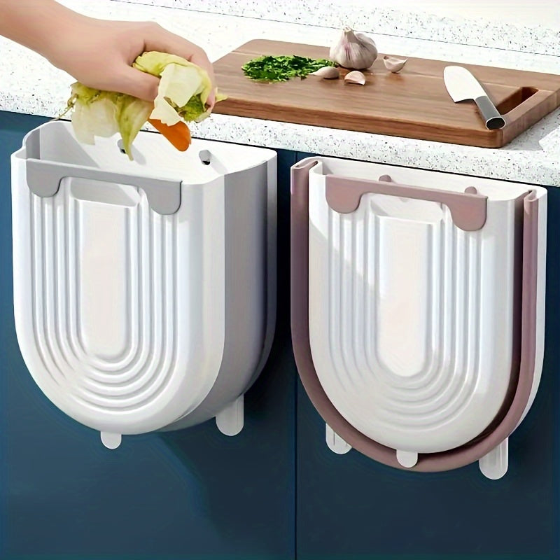 Wall-Mounted Trash Can with Lid for Kitchen & Bathroom - Space-Saving, Easy Installation without Drilling