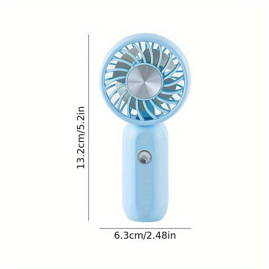 Compact Mini Fan - Rechargeable via USB, Handheld Fan with 3 Speeds and Extended Battery Life, Ideal for Office, Bedroom, Travel, Camping, and Outdoor Activities