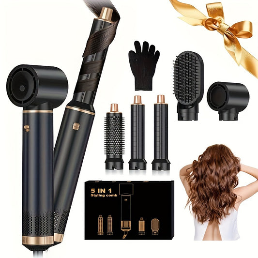 5 in 1 hot air brush for drying, straightening, curling, and volumizing hair - perfect gifts for women.