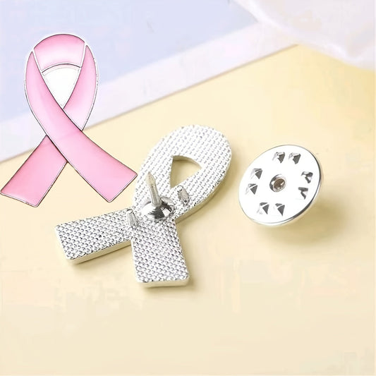 Vintage style 50-Pack Pink Ribbon Brooch Pins crafted from Zinc Alloy - Women's Fashion Jewelry designed to promote Breast Cancer Awareness and AIDS Day. These promotional badges are perfect for daily wear as an all-season accessory.