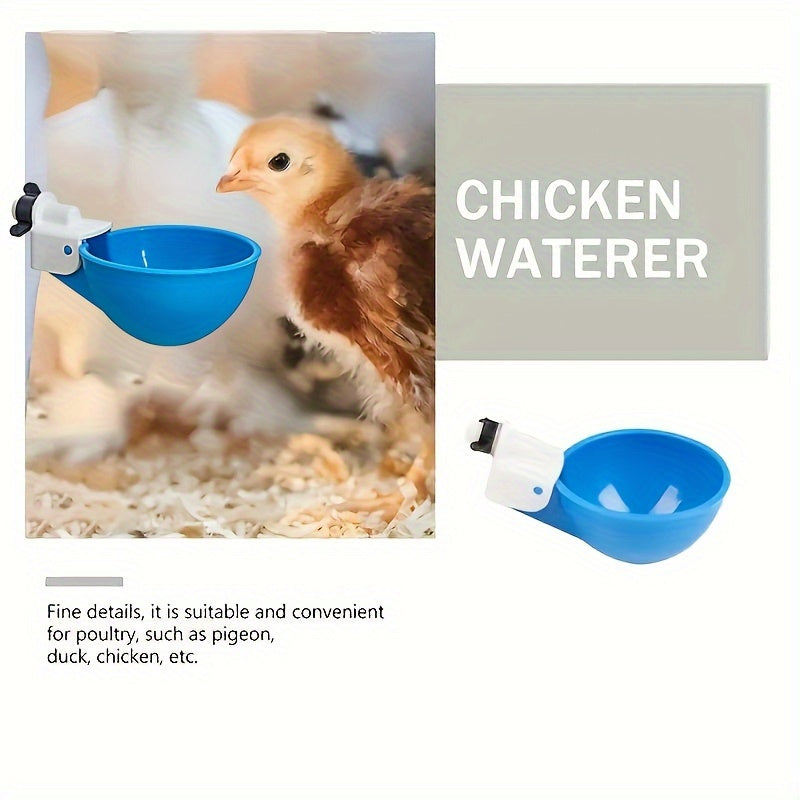 Large blue automatic chicken waterer for ducks, geese, turkeys, and rabbits - Waterer kit for poultry.