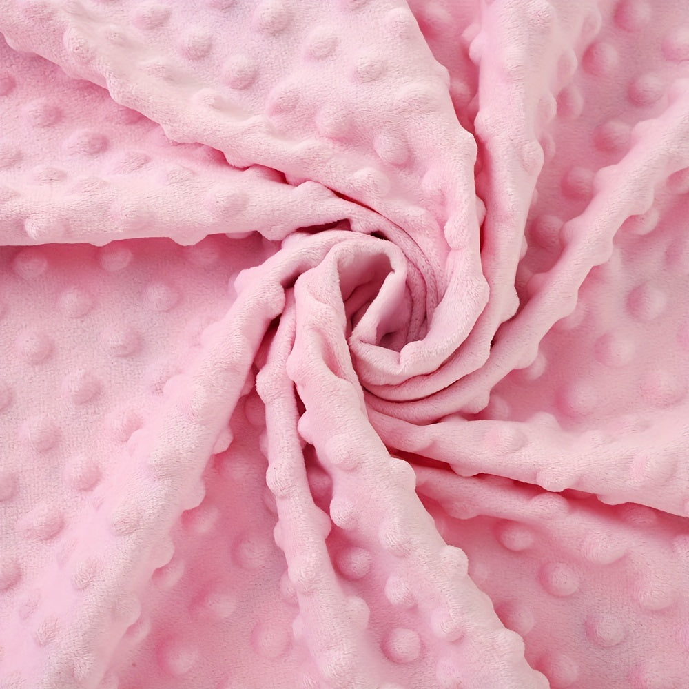 Baby blanket for boys and girls measuring 76.2 x 101.6 cm. This soft plush minky blanket features a dotted backing and a lovely flower double layer design, perfect for strollers and cribs.