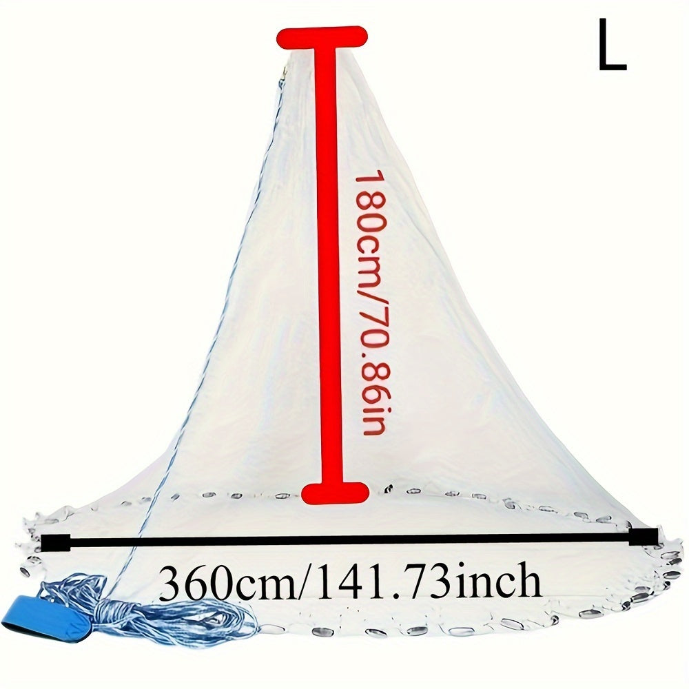 Durable white nylon blend cast net ideal for all fish species.