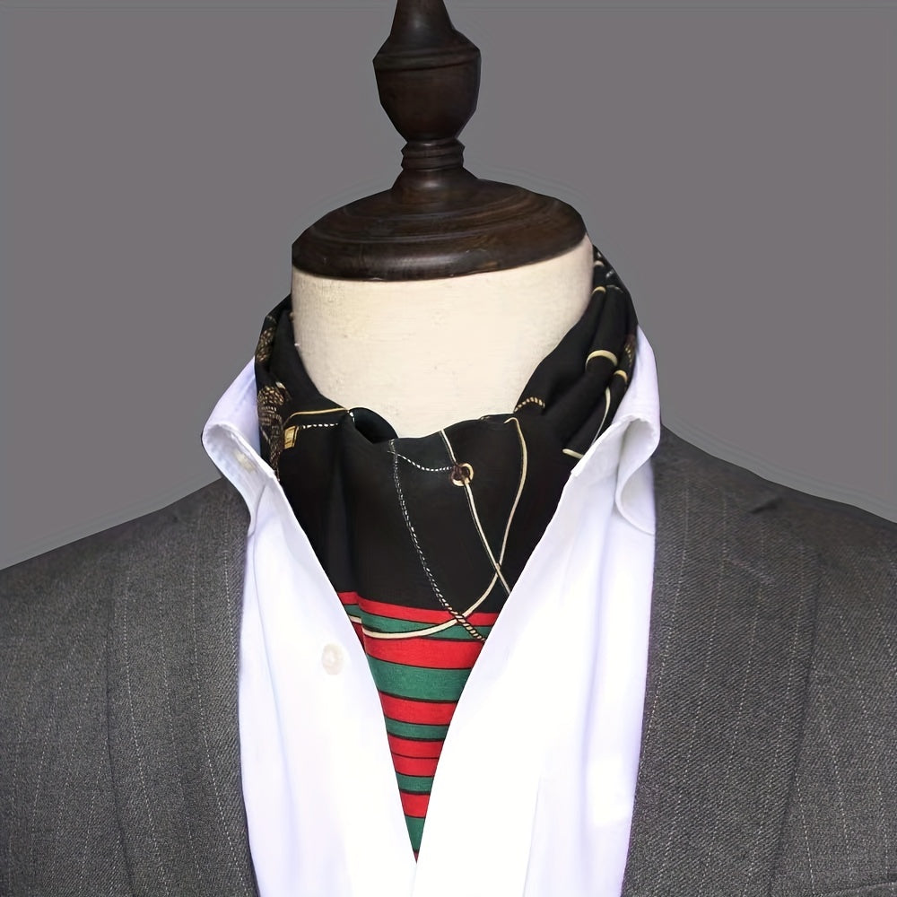 Stylish Men's Scarves: British Vintage Suit Shirt Twill Scarf with Printed Double-layer for Business - Unisex Wraps