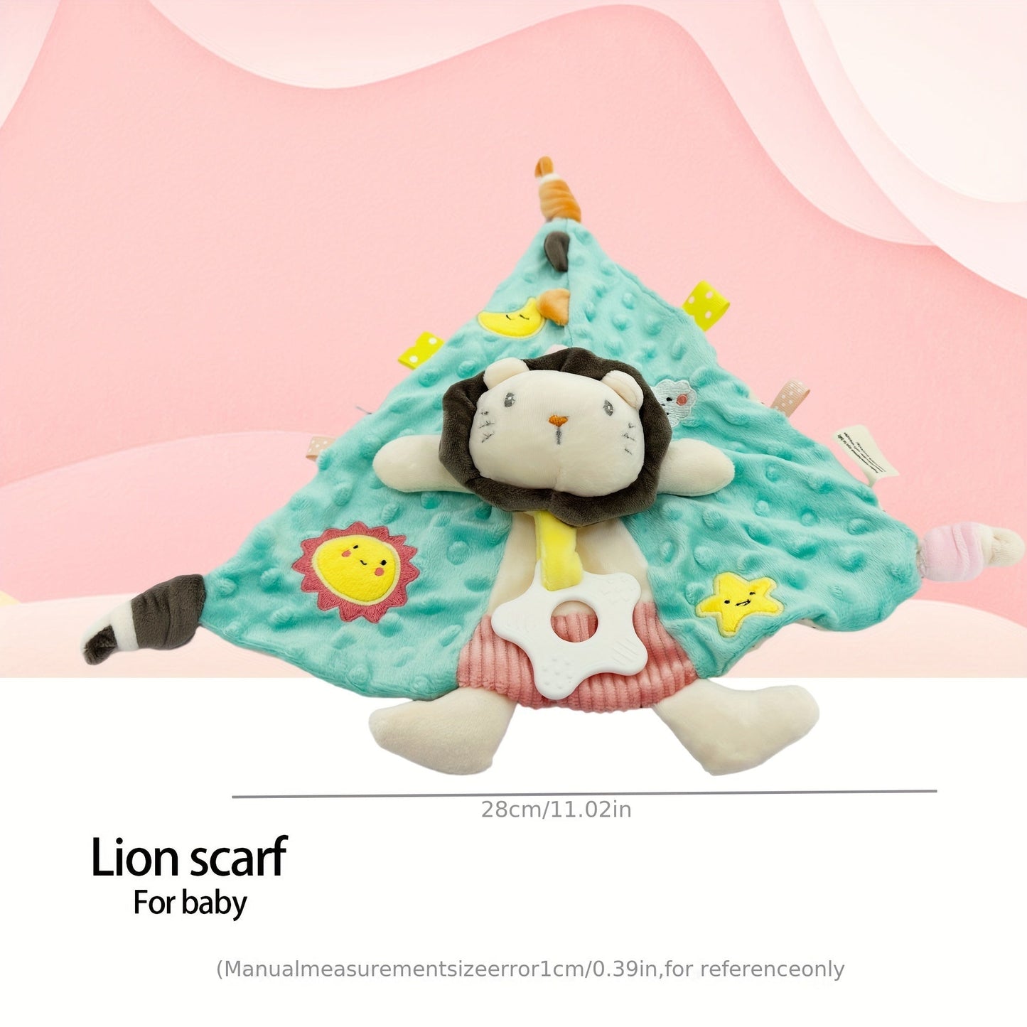 Adorable set including an Elephant, Lion, and Rabbit baby beanie, triangle towel, newborn beanie, soft toy blanket - perfect for birthdays, holidays, Christmas, Halloween, or New Year's gifts!