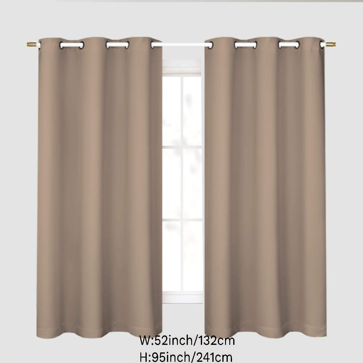 Blackout curtains in gray for a 1PC bedroom with grommets, offering thermal insulation, energy savings, noise reduction, and complete darkness. Ideal for living room use.