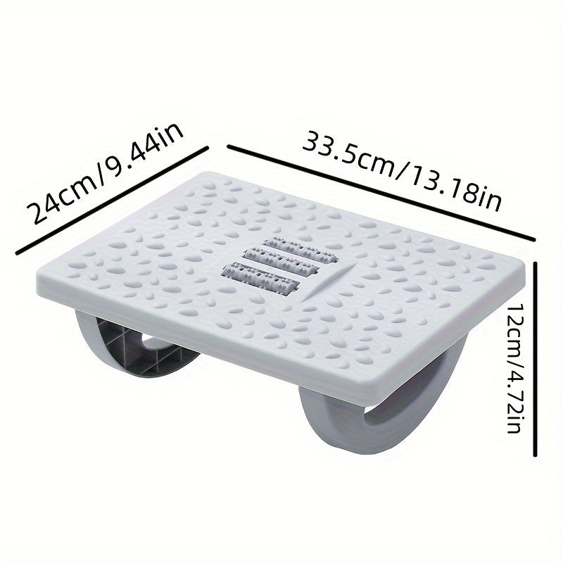 White Ergonomic Foot Rest with Non-Slip Plastic Footstool and Shaker Function for Office, Home, or Sofa Use