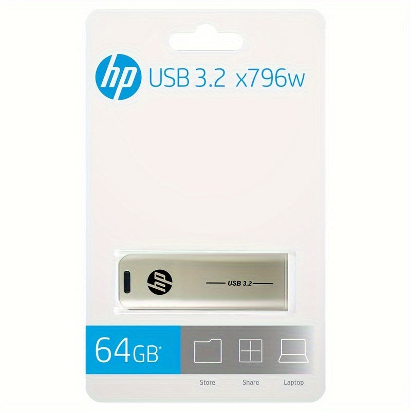 hp USB 3.2 Metal Flash Drive in 32GB-256GB sizes for creative car music gift