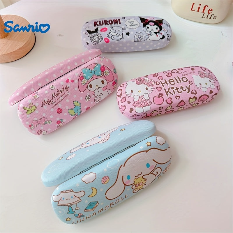 Stylish Design, Sanrio Kuromi Chic Faux Leather Glasses Case - Tough, Shockproof Protection for Fashion Glasses & Prescription Eyewear, Sanrio