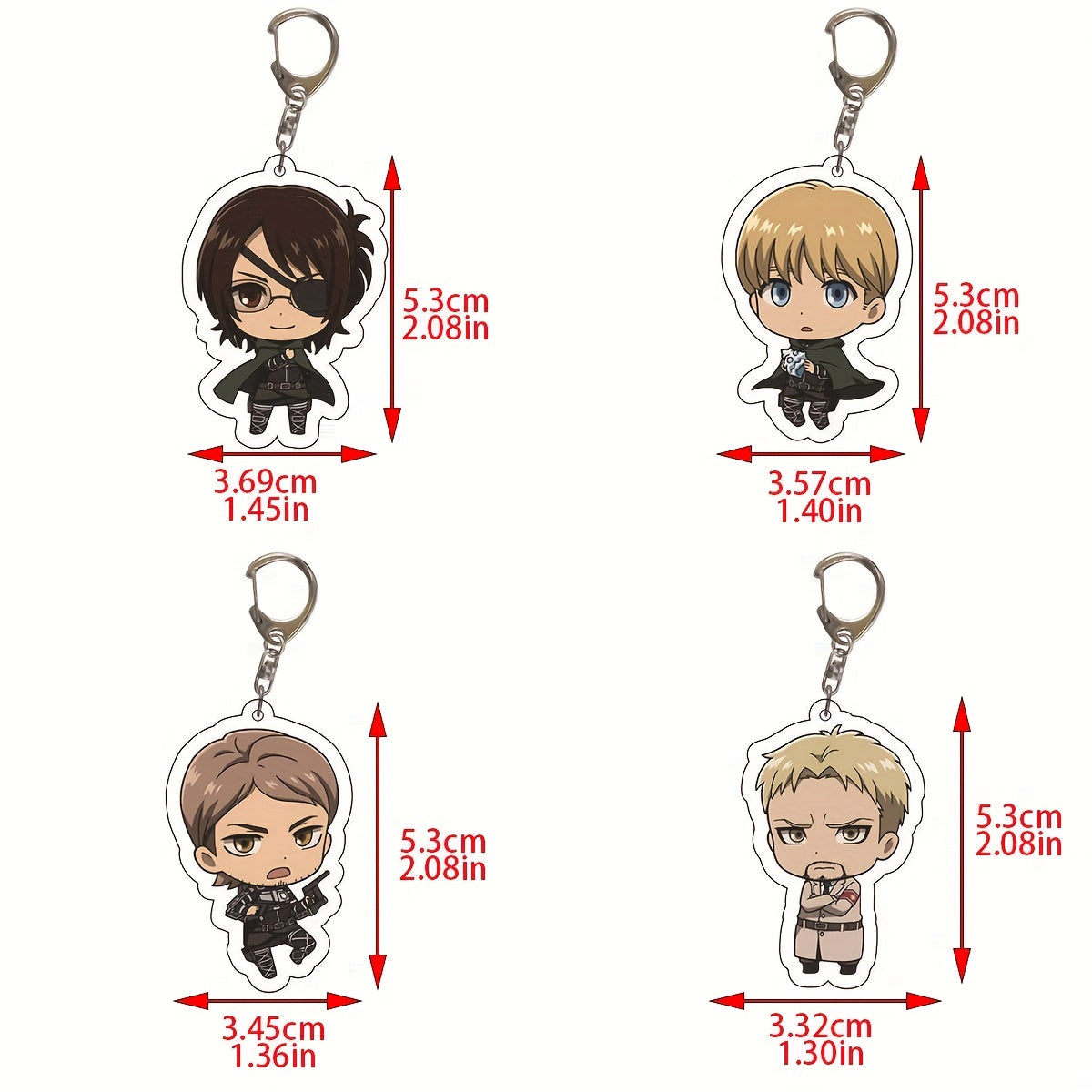 Set of 8 Anime Acrylic Keychain Charms Adorable Bag Ornaments Trendy Accessories for Women