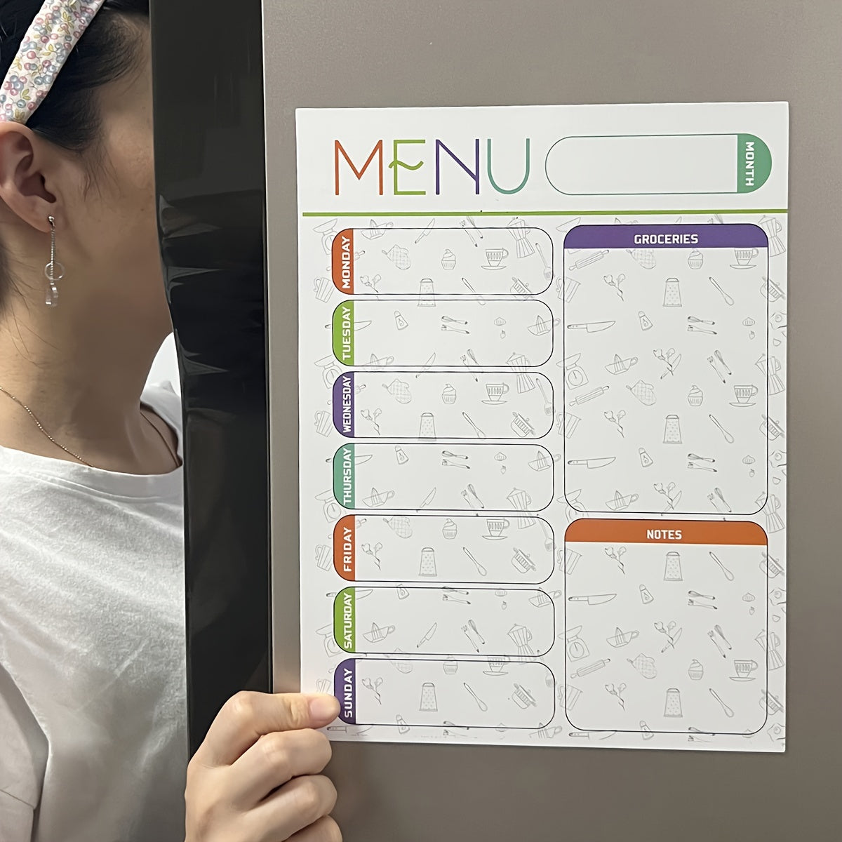 Reusable Magnetic Dry Erase Whiteboard Sticker for Fridge - Convenient and Easy-to-Clean Kitchen and Dining Planner, Schedule, and Memo Board