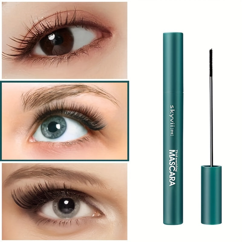 Waterproof mascara in black shade, suitable for all skin types, long-lasting and sweat-proof.