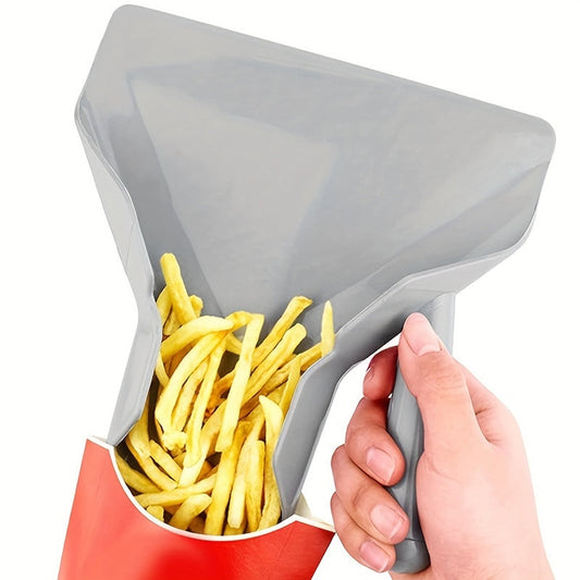 Sturdy Plastic French Fry and Popcorn Server with Easy-Grip Handle - Great for Nuts, Beans, and Snacks, Suitable for Home and Restaurant Use