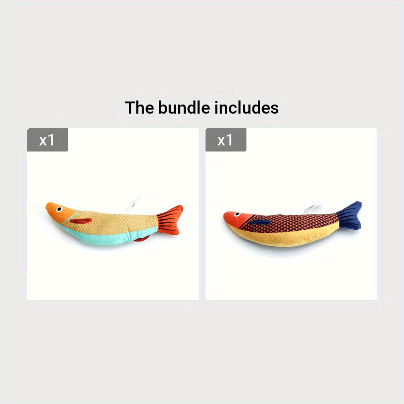 1 or 2 Cat Toy Saury Fish for interactive indoor exercise, with crinkle sound and soft, durable material.