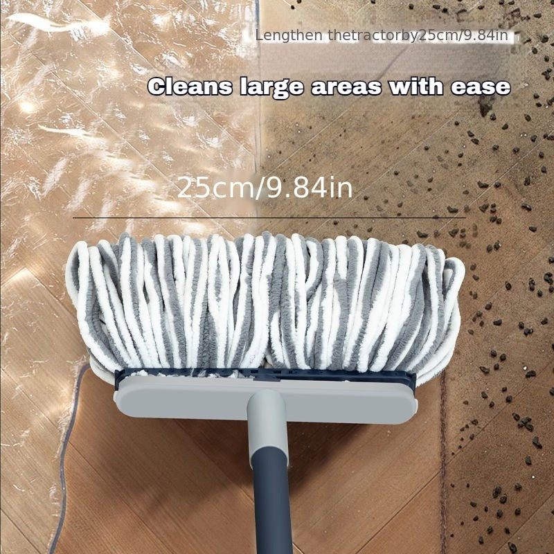 Multi-functional Wet and Dry Mop featuring a Quick-Dry Stainless Steel/Plastic Handle - 25cm Thickened Cleaning Mop for Easy Cleaning of Floors, Walls, Bedrooms, Living Rooms, and Bathrooms - Effortless Water Removal, No Missed Spots, Perfect for Floor