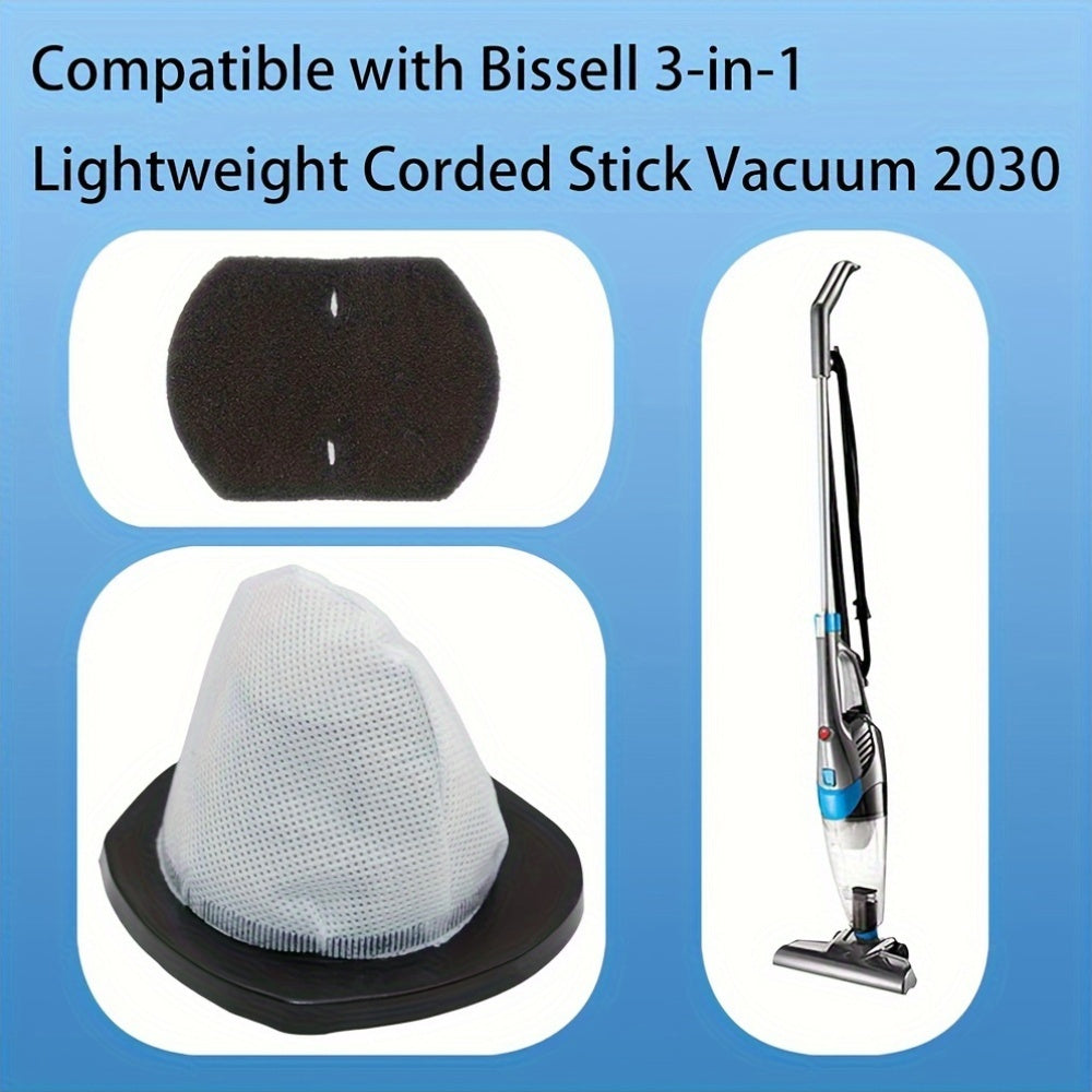 Get a 4-pack of Bissell 2030 vacuum filters and 4 replacement foam filters for various Bissell vacuum cleaner models including 2030, 2030L, 20303, 20306, 20307, 20309, 2030H, 2030V, 2030X, and 2030Z.