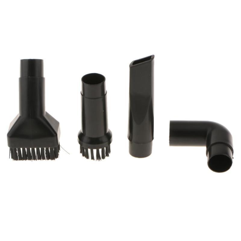 Mini Vacuum Cleaner Attachment Set includes 4 pieces: Dusting Brushes, Plastic Connector Nozzle Head for Home Cleaning Tasks