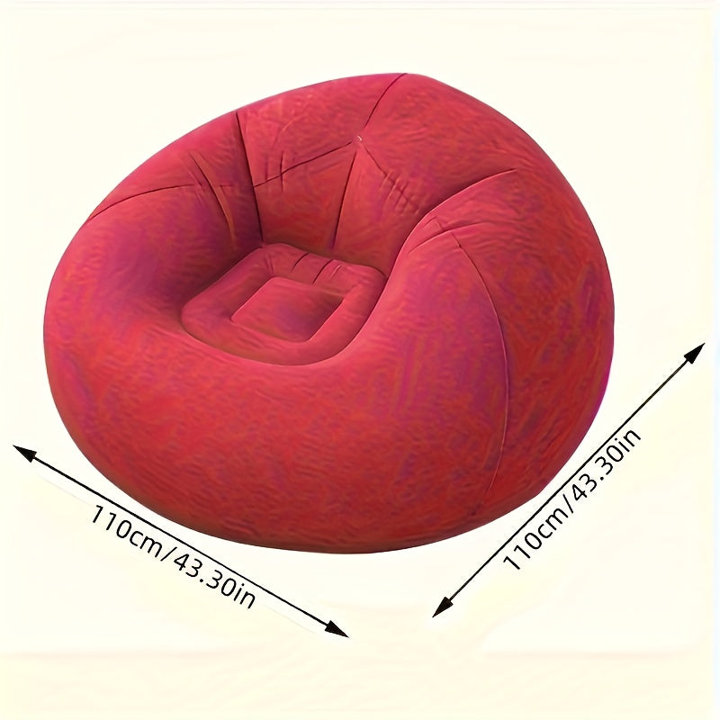 The red Ergonomic Inflatable Sofa Lounger is ideal for gaming and office use. Made of hand-washable material for easy cleaning.