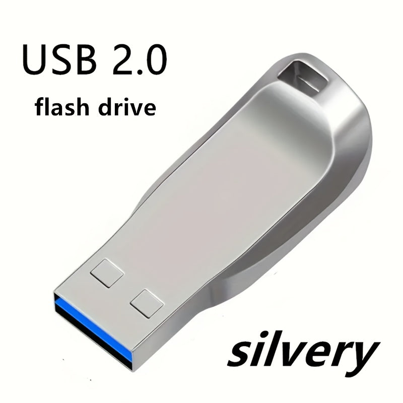 Metal USB 2.0 Flash Drive with High-Speed Data Storage, Available in Various Sizes, Secure Transfer for Computers and Tablets