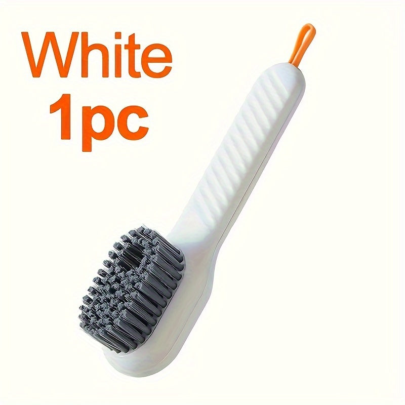 Popular Choice: Ergonomic shoe brush with long handle, built-in soap dispenser, and soft bristles - perfect for cleaning shoes, boots, and jewelry.