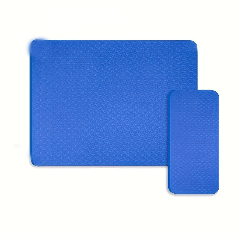 2pcs Sewing Machine Silencer Pads and Foot Pedal Mat in Blue and Purple for reduced vibration and movement, non-slip crafting accessory for art storage and transport.