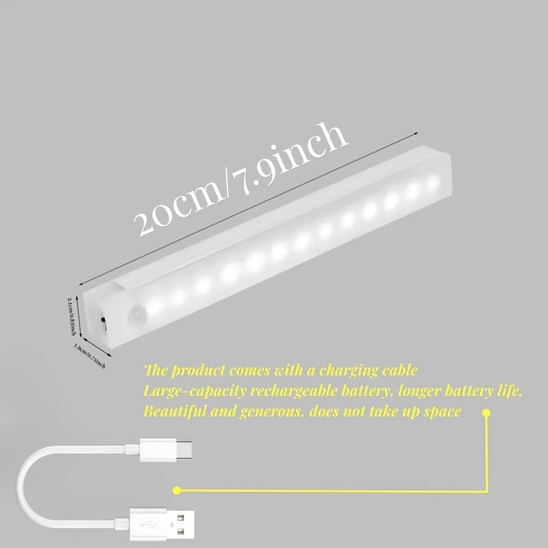 The 1pc LED Motion Sensor Cabinet Light is perfect for lighting up your under counter closet. This wireless magnetic light is rechargeable via USB and is perfect for use in the kitchen at night. It is battery powered and ideal for wardrobe closets