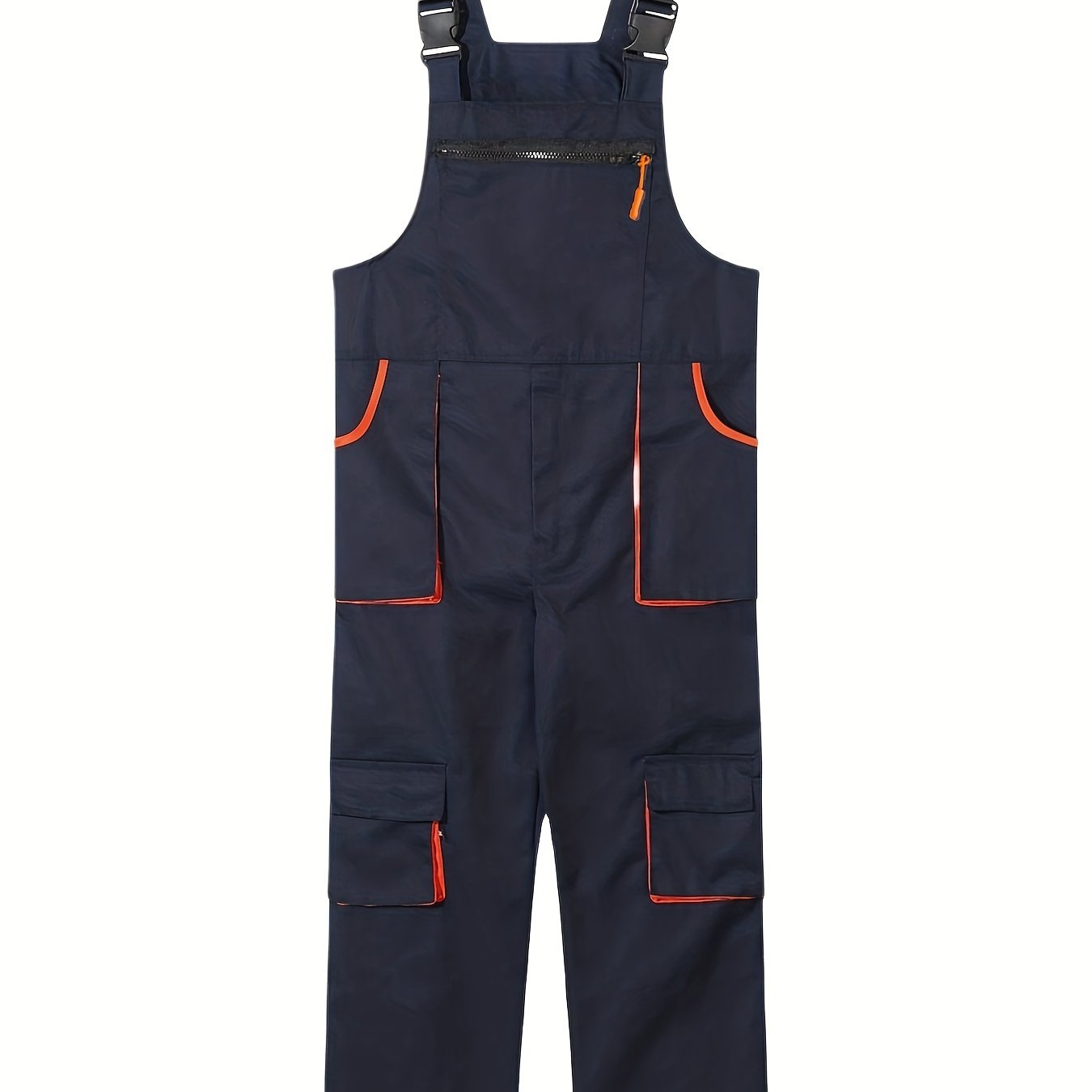 Men's Casual Polyester Work Overalls with Multi Pockets - Sleeveless Jumpsuit for Outdoor Work