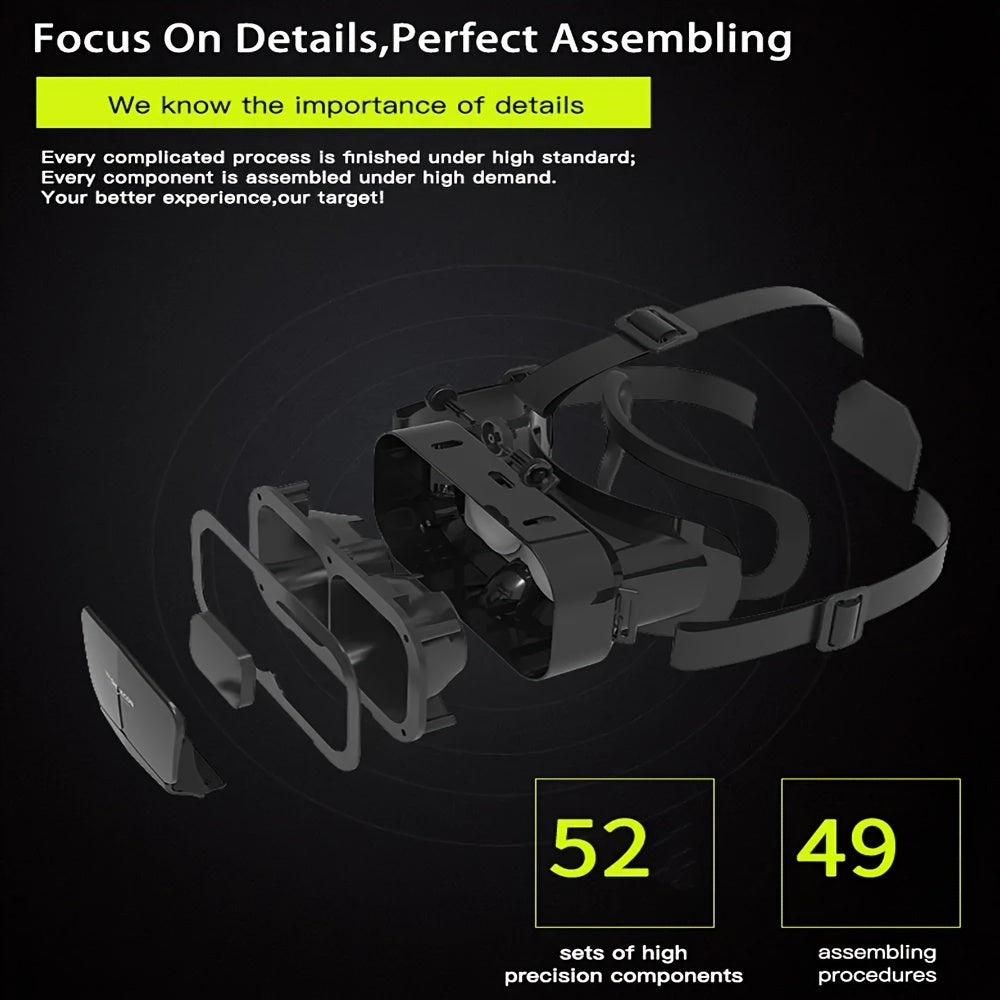 360-Degree Panoramic VR Headset for 11.94-17.78 cm Smartphones - Action Game for Ages 14+, ABS Material