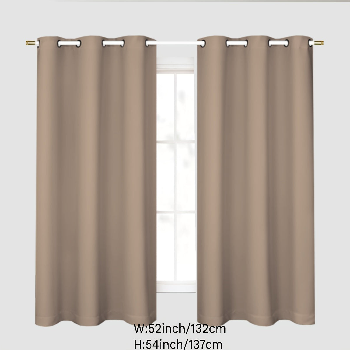 Blackout curtains in gray for a 1PC bedroom with grommets, offering thermal insulation, energy savings, noise reduction, and complete darkness. Ideal for living room use.