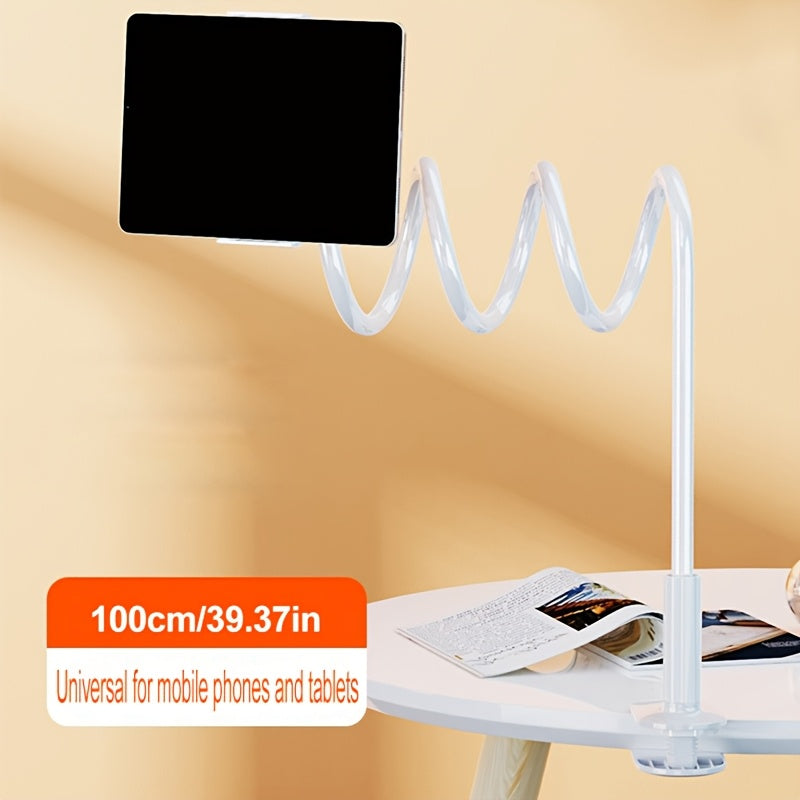 Best-selling universal tablet phone holder, adjustable, rotating stand in black and white.