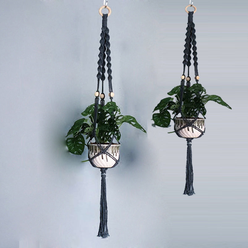 2 Pack Macrame handmade plant hanger for indoor pots, perfect for climbing plants.