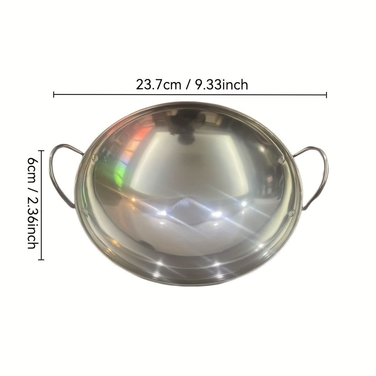 Durable Stainless Steel Wok with Dual Handles - Ideal for Seafood, Lobster, and Soups | Round Bottom Design | Suitable for Home, Restaurant, and Outdoor Camping | Easy to Clean and Built to Last