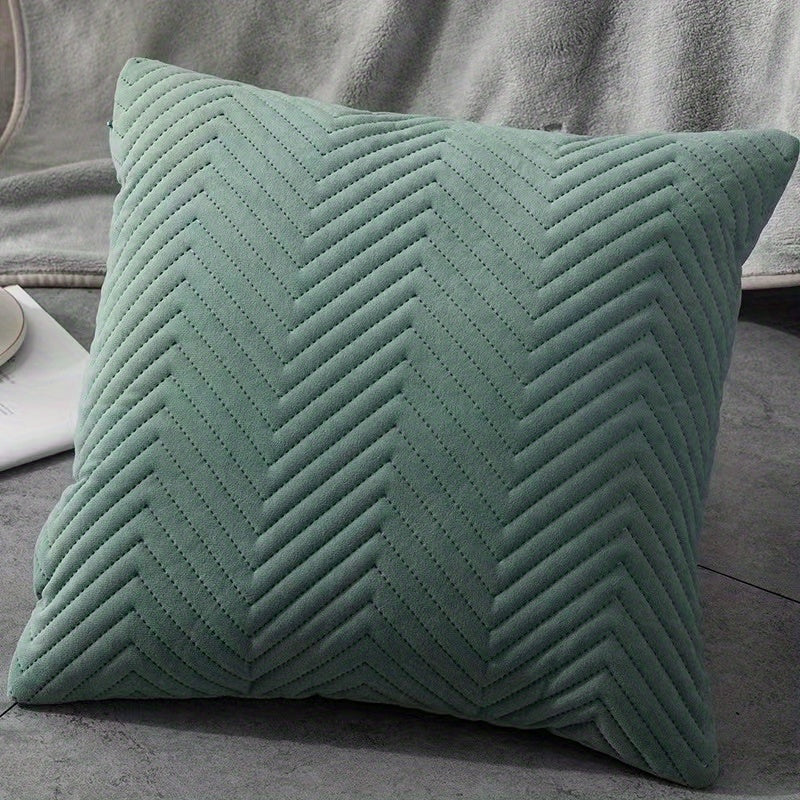 Boho-chic geometric wave pillow cover with zipper closure, hand wash only, versatile home decor for living room and bedroom in bohemian style.