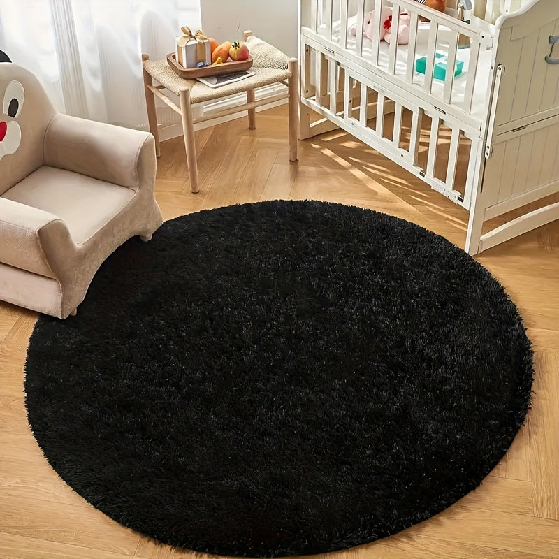 Plush Round Carpet - Luxuriously Soft, Stain-Resistant, and Slip-Resistant for Bedroom, Living Room, and Home Decoration