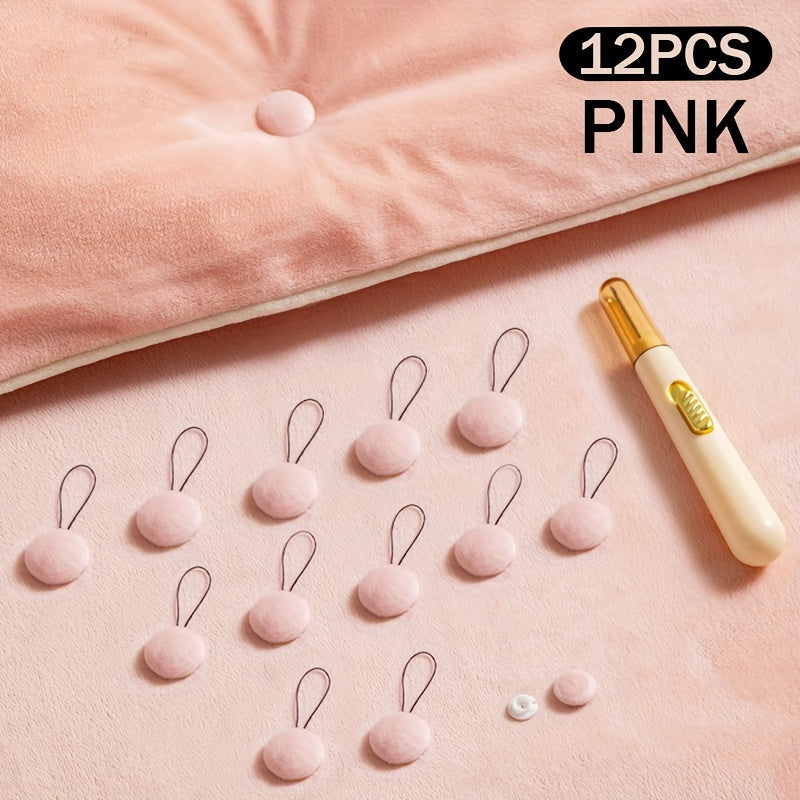 Mixed Color Pack of 6, 12, or 24 Invisible Bed Clips with Auxiliary Tool. These reusable bedding fasteners are designed to keep your bed covers in place and prevent slipping. Easy spot-clean care makes maintenance a breeze.