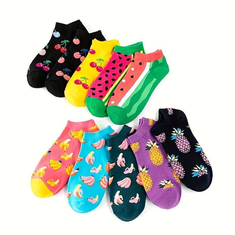 Trendy and comfortable avocado burger socks in random 10 or 20 pairs, suitable for daily wear.