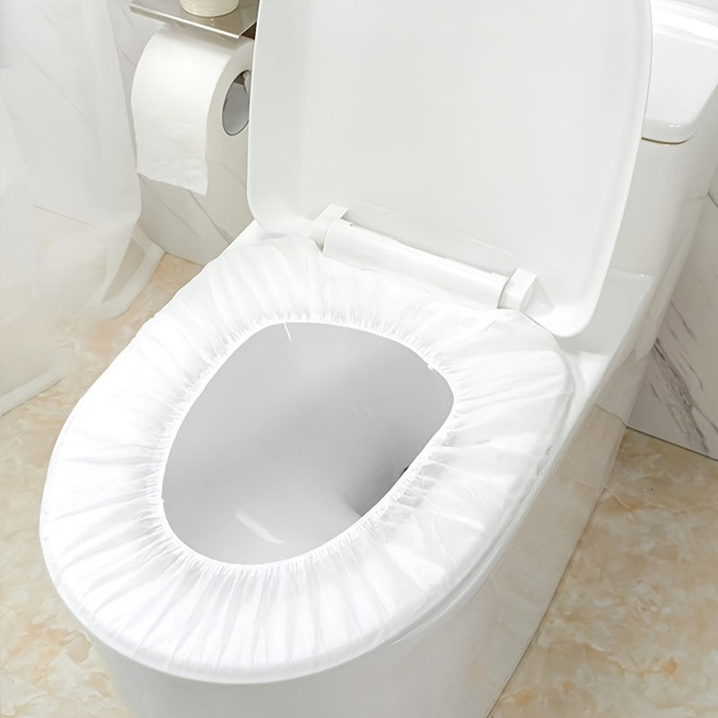 10-pack of thick waterproof disposable toilet seat covers for travel and hotel use, no electricity required