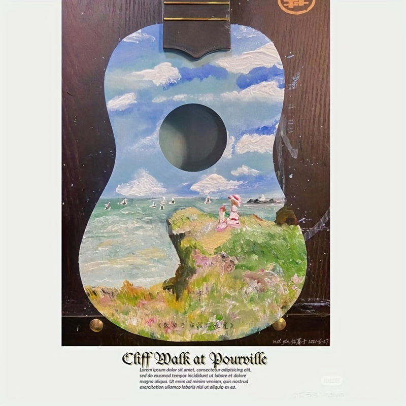 Build your own ukulele with DIY kit, includes basswood body, fretboard, and panel. Perfect for beginners and enthusiasts to customize with paintable surface.